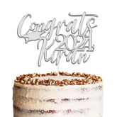 Personalised Graduation Acrylic Cake Topper by KreateSquare | Custom Colour Any Name Premium Mirrored Acrylic Finish